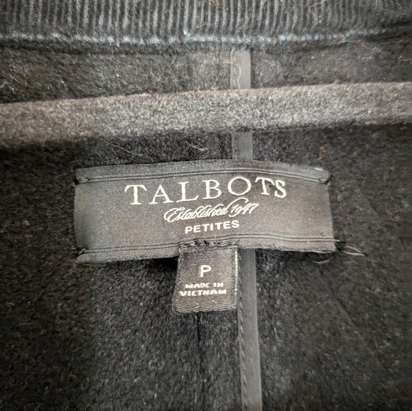 Talbots Black Diamond Quilted Vest Velour Lined Corduroy Collar Women's size S - Picture 6 of 7